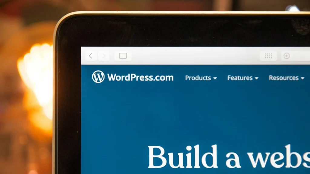 WordPress on a laptop
