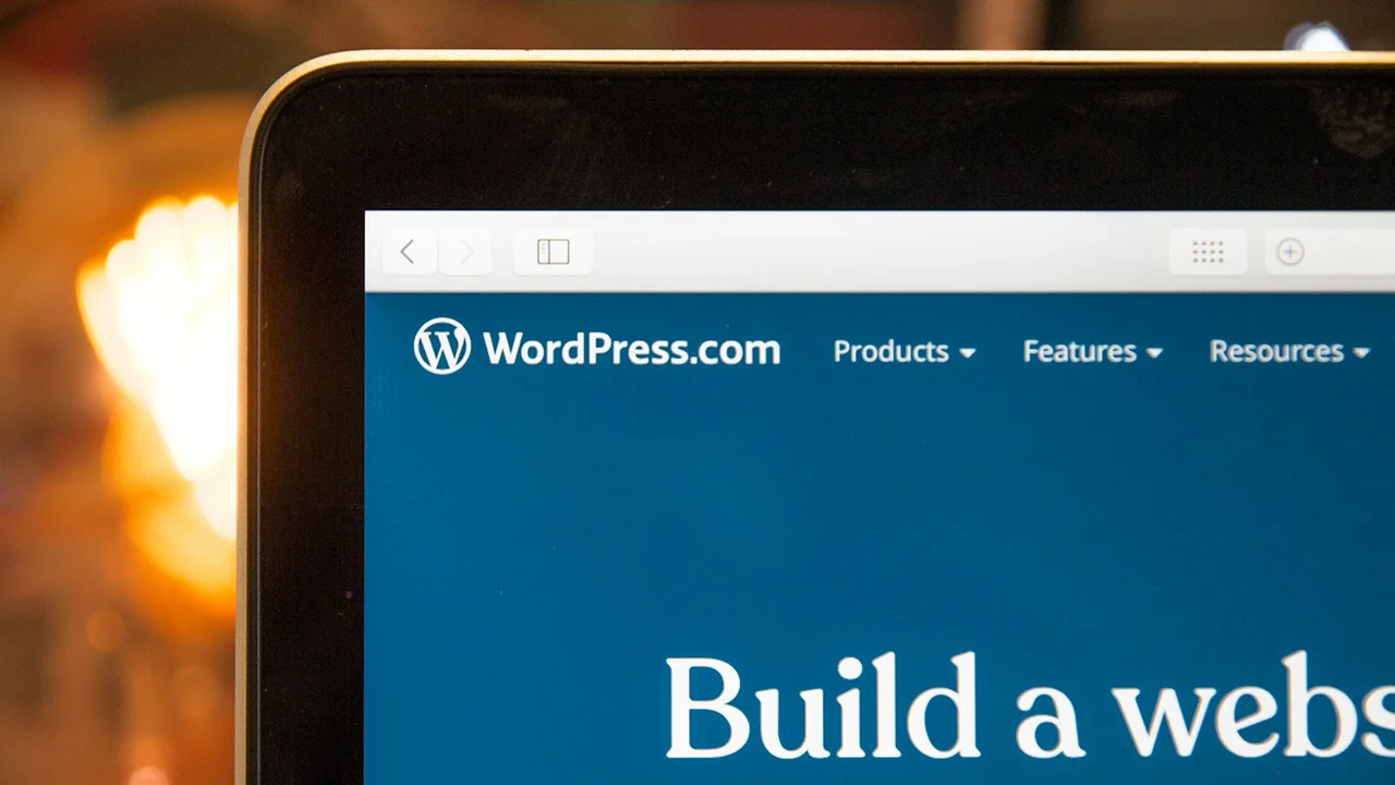 WordPress on a laptop